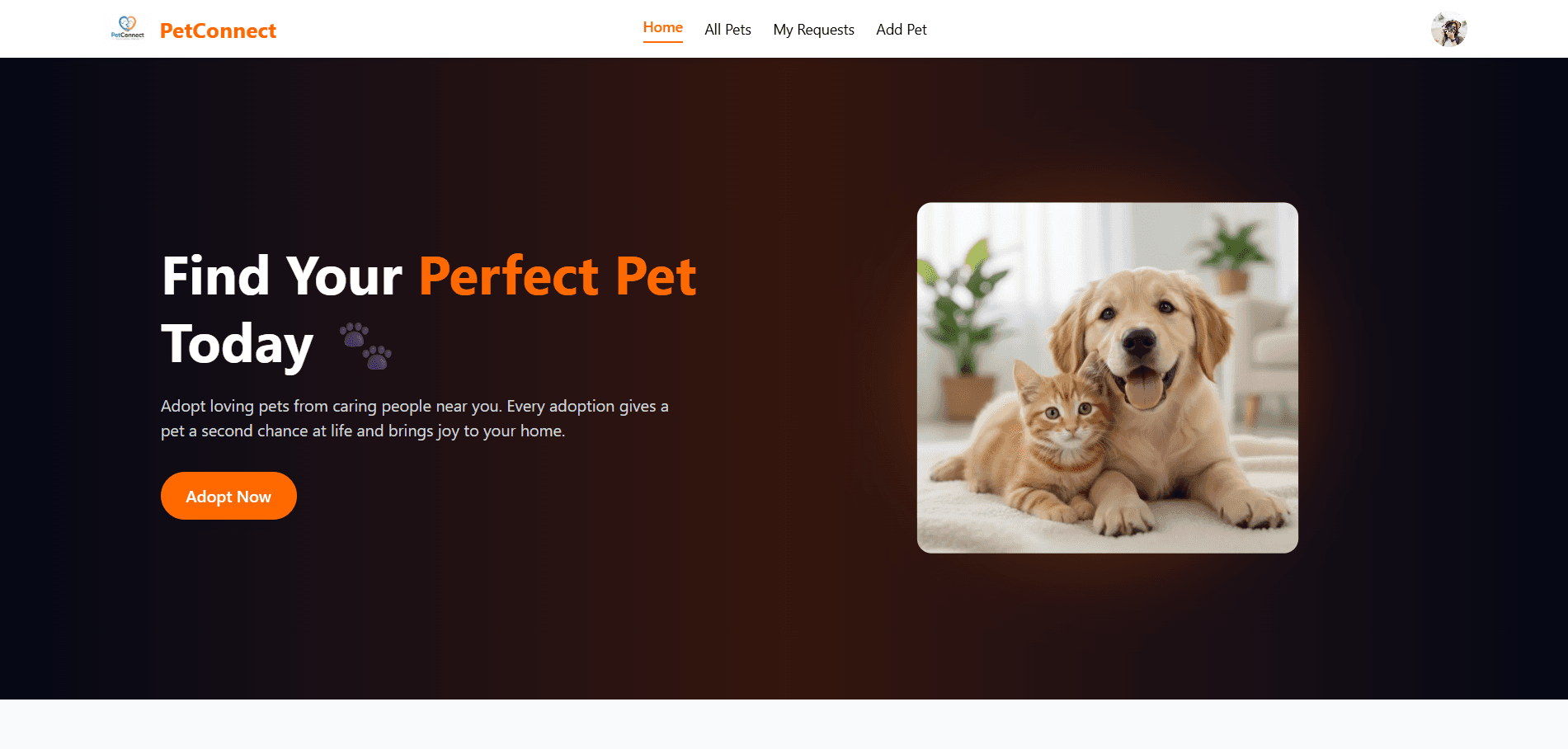 PetConnect - Pet Adoption Platform (MERN Stack) - Full Stack Web Development Project